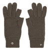 RICK OWENS GREY CASHMERE TOUCH SCREEN GLOVES
