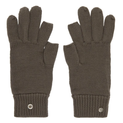 Rick Owens Grey Cashmere Touch Screen Gloves In 34 Dust