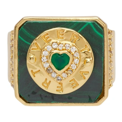 Veert Men's Malachite & Green Onyx Signature Ring In Yellow Gold