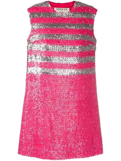 Pre-owned A.n.g.e.l.o. Vintage Cult 1960s Sequinned Sleeveless Mini-dress In 粉色