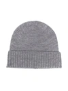 Polo Ralph Lauren Ribbed-trim Wool Beanie In Grey
