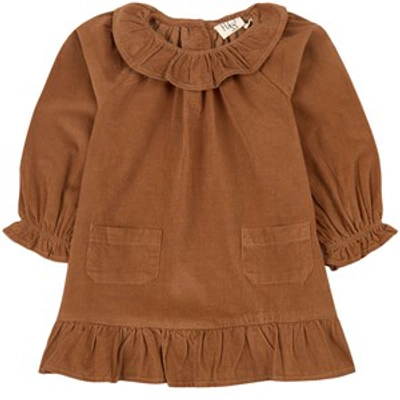 Flöss Kids' Caramel Em Cord Dress In Brown