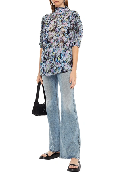 Preen Line Ruffle-trimmed Floral-print Chiffon Top In Multi