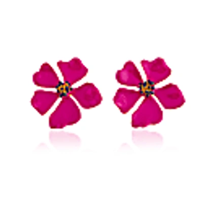 Milou Jewelry Raspberry Pink Wild Rose Flower Earrings