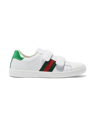 Gucci Kids' Ace Low-top Sneakers In White
