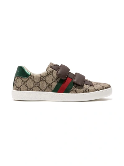 Gucci Kids' Ace Gg Supreme Trainers In Neutrals