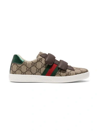 Gucci Teen Ace Gg Supreme Trainers In Brown