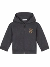 DOLCE & GABBANA BEE-EMBROIDERED ZIPPED HOODIE