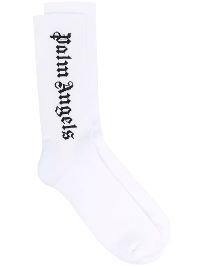 Palm Angels Intarsia Logo Socks In White