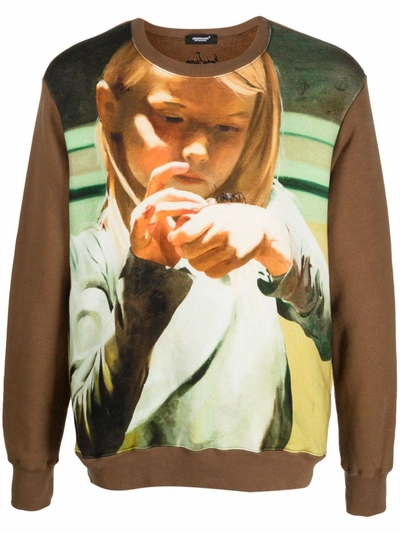 Undercover X Markus Akesson Painterly-print Sweatshirt In Brown