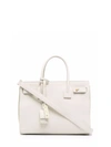 Saint Laurent Classic Sac De Jour Baby Bag In White Grained Leather In White