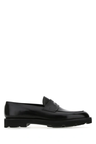 John Lobb Lopez Leather Penny Loafers In R Black