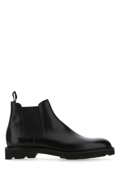 John Lobb Black Leather Lawry Ankle Boots Nd  Uomo 9