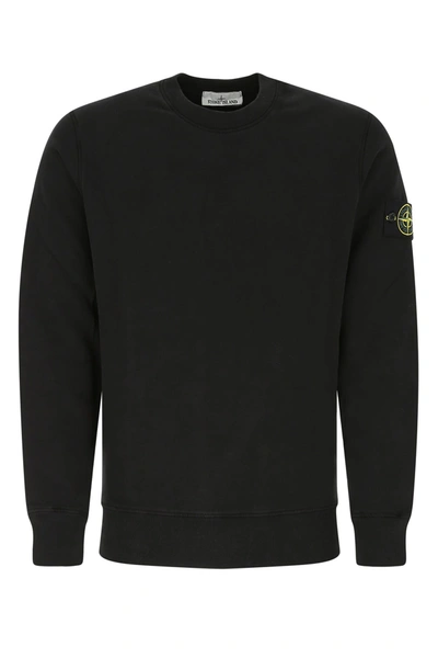 Stone Island Blue Cotton-blend Crewneck Sweatshirt