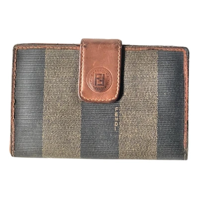 Pre-owned Fendi Cloth Card Wallet In Brown