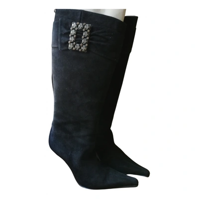 Pre-owned Balmain Riding Boots In Black