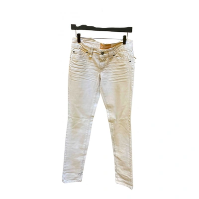 Pre-owned John Galliano Slim Pants In White