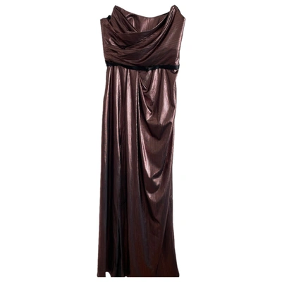 Pre-owned Marchesa Notte Maxi Dress In Metallic
