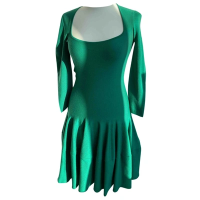 Pre-owned Alexander Mcqueen Wool Mid-length Dress In Green