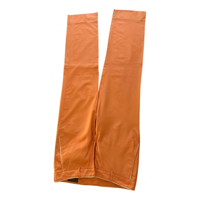 Pre-owned Versace Trousers In Orange
