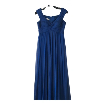 Pre-owned Saks Fifth Avenue Silk Maxi Dress In Blue