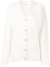 Erdem Marcilly Crystal-embellished Mohair-blend Cardigan In White