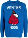 Mc2 Saint Barth Winter Mood Print Sweater In Blau