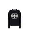 Golden Goose Logo-embroidered Cotton Sweatshirt In Black/bone White