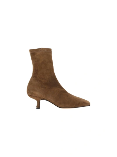By Far Audrey Stretch Ankle Boots In Wood