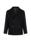 Hevo Double-breasted Wool Blend Jacket In Nero