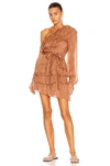 ROCOCO SAND AINE ONE SHOULDER BELTED MINI DRESS,RSAN-WD38