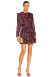 Iro Tiered Mini Dress In Black & Fuchsia