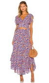 Free People Pretty Daze Floral Crop Top & Midi Skirt In Purple