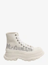 Alexander Mcqueen Logo Tread Slick Ankle Boots In White