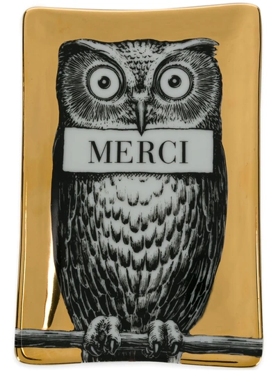 Fornasetti Merci Trayy In Gold