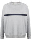 Mackintosh Horizontal-stripe Crew-neck Sweatshirt In Grey