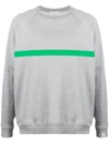 Mackintosh Horizontal-stripe Crew-neck Sweatshirt In Grey