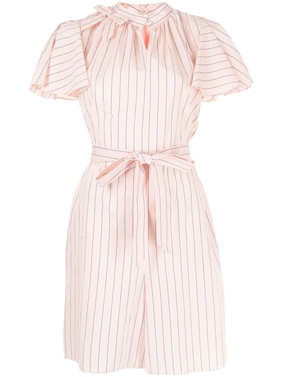 Erdem Amalfi Striped Loose-fit Playsuit In Rosa