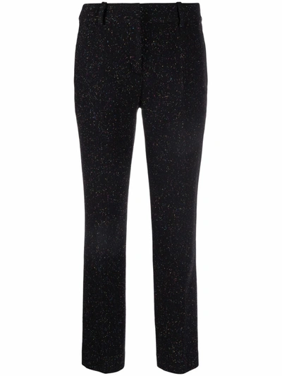 Ermanno Scervino Speckle-knit Tailored Trousers In Black