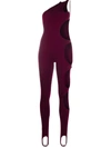 Laquan Smith One Shoulder Cutout Jumpsuit In Red