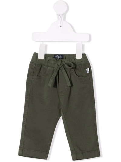 Il Gufo Babies' Corduroy Button-fastening Trousers In Green