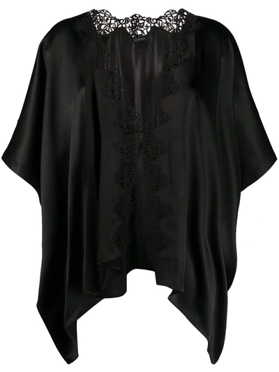 La Perla Lace Inserts Short Kimono In Black