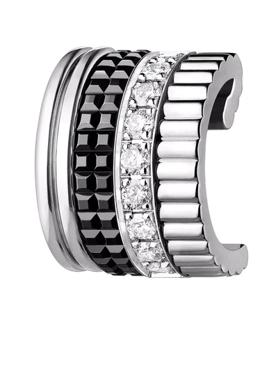 Boucheron Women's Quatre Black Edition 18k White Gold, Pvd & Diamond Single Clip Earring