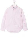 Thom Browne Rwb Stripe-detail Button-down Shirt In Pink