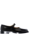 Maison Margiela Tabi Leather Mary-jane Ballets In Black