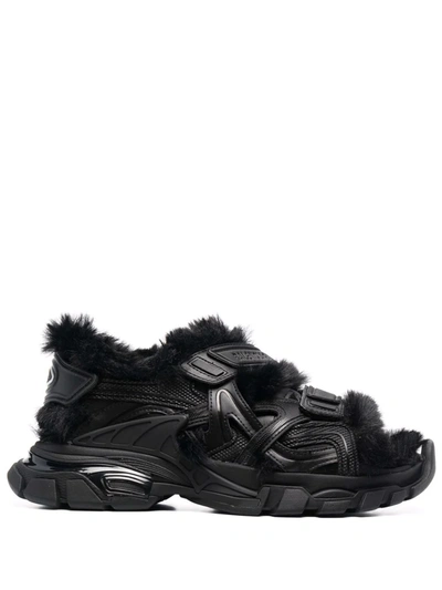 Balenciaga 40毫米“track”仿皮凉鞋 In Black