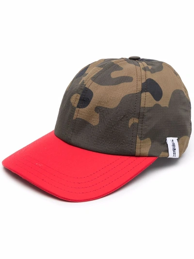 Mackintosh Raintec And Nylon Camouflage Cap In 绿色