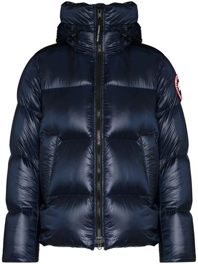 Canada Goose Crofton Logo-patch Padded Jacket In Blue