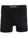 Tom Ford Logo-waistband Cotton-stretch Boxer Shorts In Black