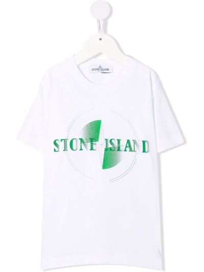 Stone Island Junior Teen Sketched Logo-print T-shirt In White